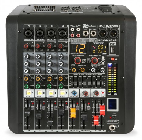 Table de mixage amplifiée Power Dynamics PDM M404A - Planet Sono