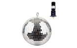 Boule à facettes 20cm avec moteur à pile – Pack disco autonome