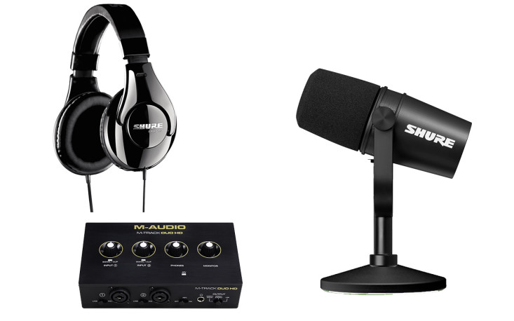 Pack streaming Shure MV7X + SHR240A + Carte son