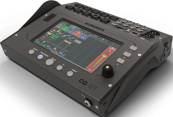 Consoles audio numérique Allen & Heath CQ12T - Vue côté face