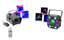 Pack jeu de lumière 4en1 + machine à fumée LIGHT4