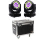 Pack 2 lyres à leds wash Algam Lighting MW19X15ZX + Flight